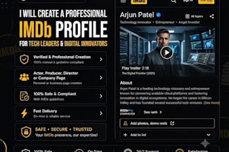 create a professional imdb profile for tech leaders and digital innovators
