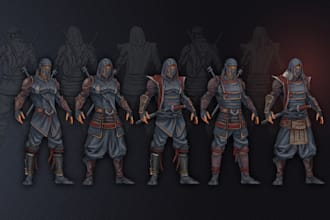 design stylized 2d character concept art and illustration