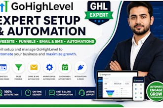 build gohighlevel funnel, landing page and automation system