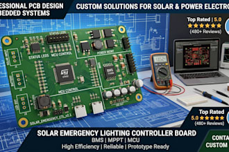 design solar emergency light pcb battery charging power system