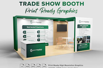 create print ready trade show booth graphics, backdrop, banners for exhibition