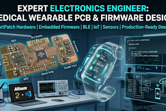 design medical wearable pcb, smartpatch hardware and embedded firmware