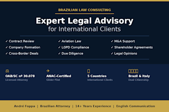 provide expert legal consulting on brazilian business and corporate law