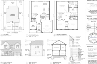 create city permit drawings, site plan, floor plan and architectural plans