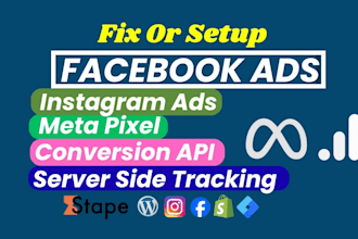setup facebook and instagram ads, meta pixel and capi tracking