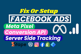 setup facebook and instagram ads, meta pixel and capi tracking