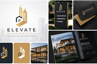 design real estate branding,  brand logo design and complete brand identity