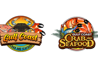 design superb modern seafood logo with satisfaction guaranteed