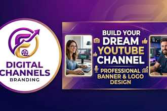design an attractive youtube banner and logo