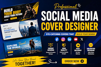 design professional social media cover banner and facebook header