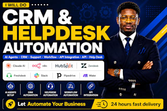 hubspot zendesk frehdesk pipedrive CRM slack workflow claude n8n ai automation