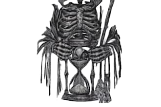 design dark  grim reaper art with hourglass for poster tshirt