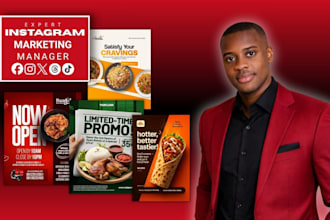 do restaurant cafe social media post product flyer design instagram marketing