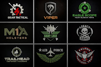 design professional military tactical army logo and badge