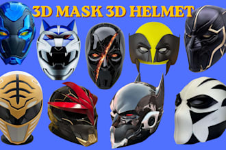 create 3d mask 3d helmet3d armor cosplay model wearable mask halloween costume