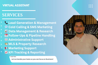 be your real estate virtual assistant for lead gen, CRM and admin support