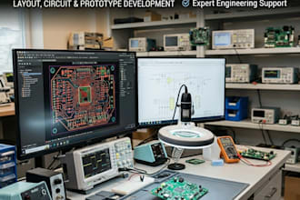 design pcb layout, electronic circuits and prototype solutions