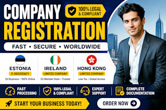 company registration in estonia, ireland and hong kong