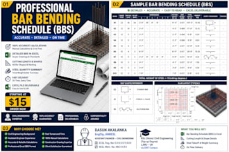 prepare accurate bar bending schedules and rebar takeoffs