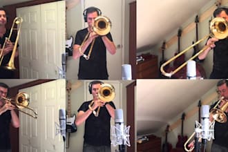 record pro brass band, horn section, trumpet, trombone and saxophone