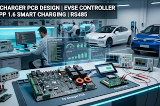design ev charger pcb, evse controller ocpp 16 rs485 and smart charging hardware