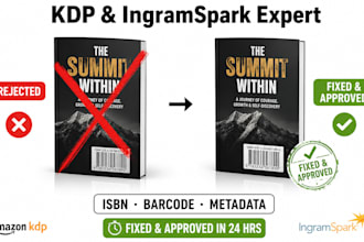 audit and fix your KDP or ingramspark isbn, barcode, and book metadata errors