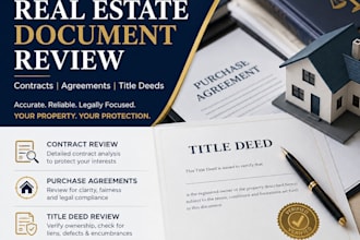 review real estate contracts, purchase agreements and title deeds