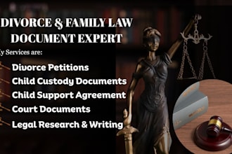 draft, review and prepare california divorce legal documents and agreements
