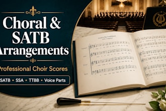 arrange or transcribe your music into a professional satb choral score