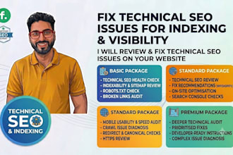 review and fix technical SEO issues affecting indexing and rankings