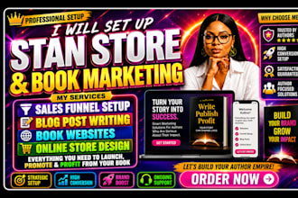 setup author online store book sales funnel, stan store book marketing blog post