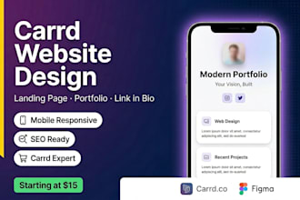 design a carrd website and landing page for your business or portfolio