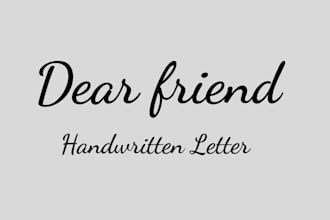 write your personal handwritten letter in beautiful cursive