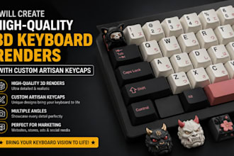 create high quality 3d keyboard renders with custom artisan keycap