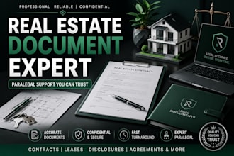 prepare real estate legal documents and paralegal paperwork professionally