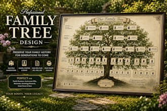 create a professional custom family tree design