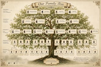 create a professional custom family tree design