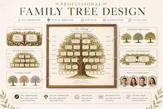 create a professional custom family tree design