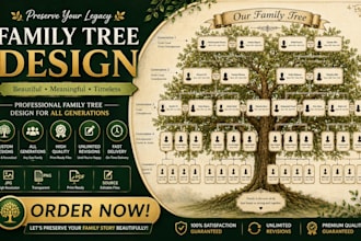 create a professional custom family tree design