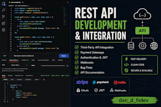 develop rest apis, integrate third party apis