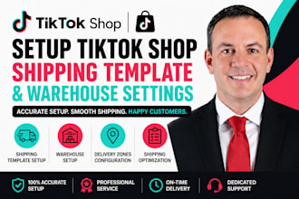 setup tiktok shop shipping template and warehouse settings
