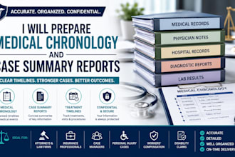 prepare medical chronology and case summary reports