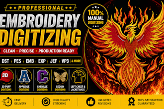 do professional embroidery digitizing and convert logo to dst pes emb