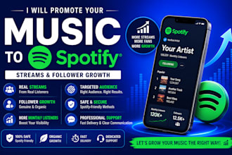 promote your music to spotify, streams and follow growth