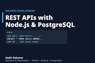 build a rest API with node js and postgresql