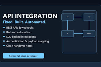 fix or build your API integration and backend automation