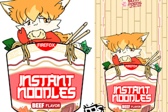 draw your fursona in your favorite ramen cup