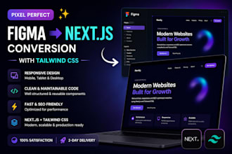 convert your figma design to nextjs with tailwind CSS
