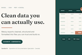 clean up, organize and format your excel and PDF data