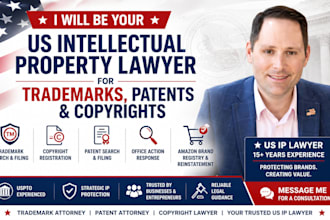 be your US intellectual property lawyer for trademarks and copyrights